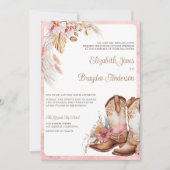 Cartes d'invitation de mariage western Bottes de c (Devant)
