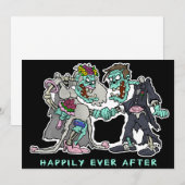 Cartes d'invitation de mariage zombie - "À tout ja (Devant / Derrière)