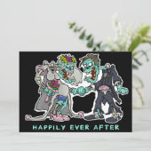 Cartes d'invitation de mariage zombie - "Pour touj (Debout devant)