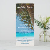 Cartes d'invitation de menu de mariage aux palmier (Debout devant)