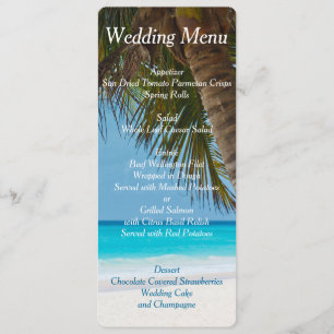 Cartes d'invitation de menu de mariage avec palmie