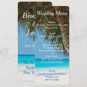 Cartes d'invitation de menu de mariage avec palmie (Devant / Derrière)