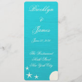 Cartes d'invitation de menu de mariage personnalis (Dos)