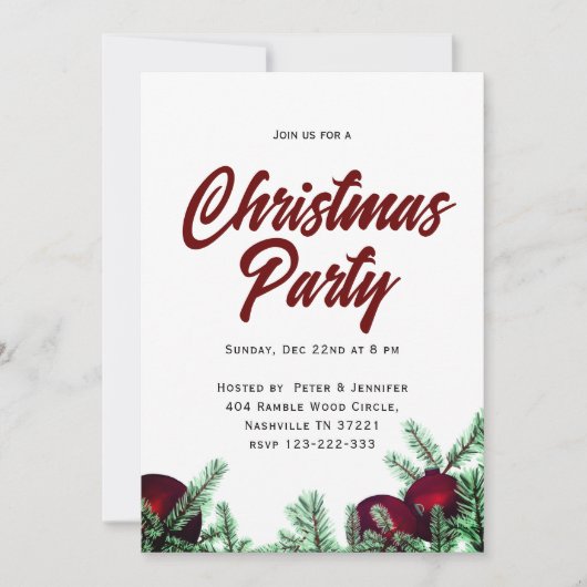 Cartes d'invitation de Noël (Devant)