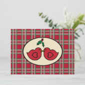 Cartes d'invitation de Noël aux oiseaux mignons (Debout devant)