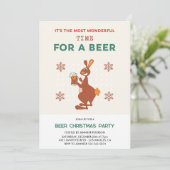 Cartes d'invitation de Noël drôles avec Bière (Debout devant)