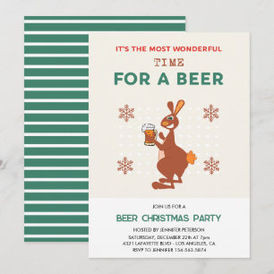 Cartes d'invitation de Noël drôles avec Bière