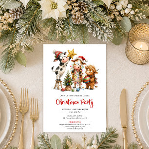 Cartes d'invitation de Noël fantaisistes et amusan