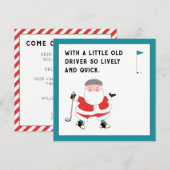 Cartes d'invitation de Noël pour le golf (Devant / Derrière)