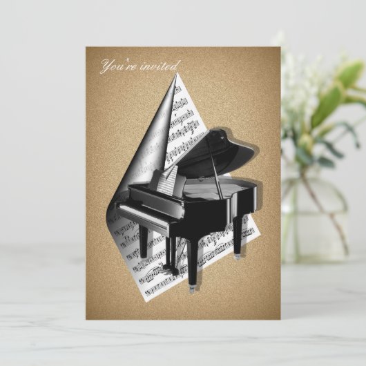 Cartes d'invitation de piano à queue (Debout devant)