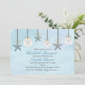 Cartes d'invitation de plage Étoile de mer suspend (Debout devant)