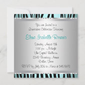 Cartes d'invitation de Quinceanera bleu sarcelle z (Dos)