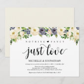 Cartes d'invitation de réception de mariage élégan (Devant / Derrière)