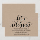 Cartes d'invitation de réception de mariage en fui (Devant / Derrière)