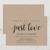 Cartes d'invitation de réception de mariage en fui (Devant / Derrière)