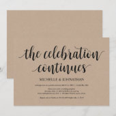 Cartes d'invitation de réception de mariage en fui (Devant / Derrière)