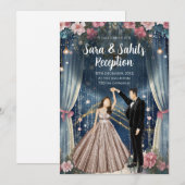 Cartes d'invitation de réception de mariage indien (Devant / Derrière)