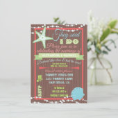 Cartes d'invitation de réception de mariage Sea Sh (Debout devant)