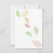 Cartes d'invitation de réception - Feuilles d'auto (Dos)