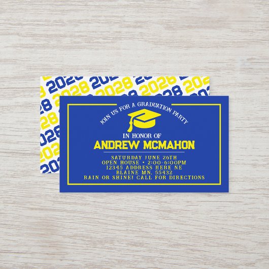 Cartes d'invitation de remise de diplômes Mini Ble