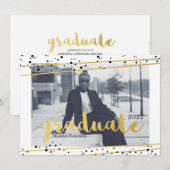 Cartes d'invitation de remise de diplômes moderne (Devant / Derrière)