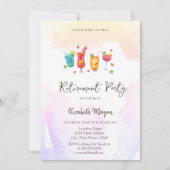 Cartes d'invitation de retraite avec cocktails aux (Devant)