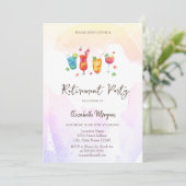 Cartes d'invitation de retraite avec cocktails aux (Debout devant)