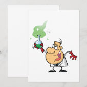 Cartes d'invitation de Scientifique Fou (Devant / Derrière)