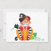 Cartes d'invitation de sorcière d'Halloween mignon (Devant)