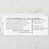Cartes d'invitation de style billet (Dos)