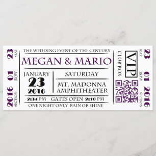 Cartes d'invitation de style billet