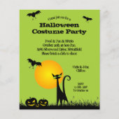 Cartes d'invitation d'Halloween Chat Noir à petit  (Devant)