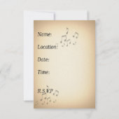 Cartes d'invitation d'harpe (Dos)