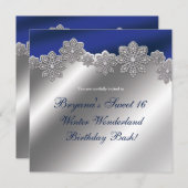 Cartes d'invitation d'hiver Flocon de neige en cri (Devant / Derrière)