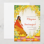 Cartes d'invitation Digital Haldi & invitations Ma (Devant / Derrière)