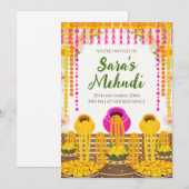 Cartes d'invitation Digital Henna Party & invitati (Devant / Derrière)