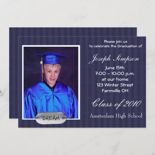 Cartes d'invitation d'obtention du diplôme (Devant / Derrière)