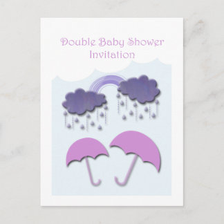 Cartes d'invitation double Baby shower