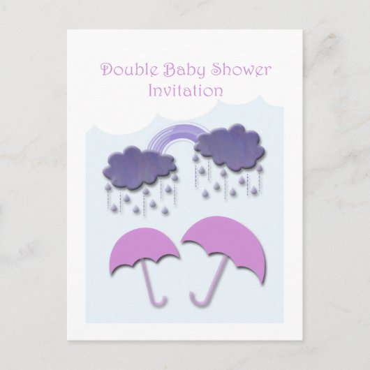 Cartes d'invitation double Baby shower (Devant)