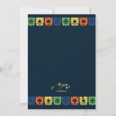 Cartes d'invitation drapeaux de fête mexicaine (Dos)