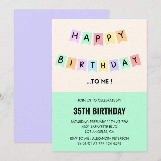 Cartes d'invitation drôles pour 35 ans Joyeux Anni (Devant / Derrière)