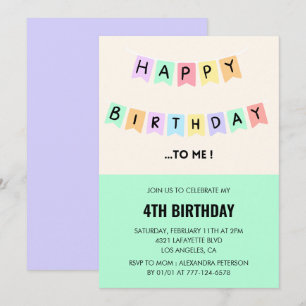 Cartes d'invitation drôles pour 4ème anniversaire 