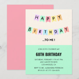 Cartes d'invitation drôles pour 68e anniversaire B