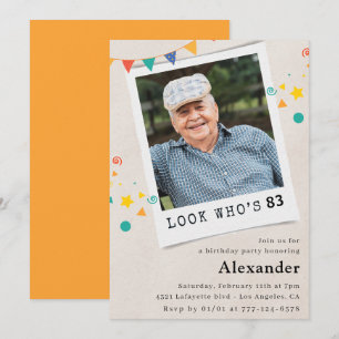 Cartes d'invitation drôles pour 83ème anniversaire
