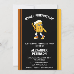 Cartes d'invitation drôles pour Friendsmas Bière