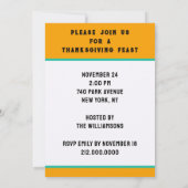 Cartes d'invitation drôles pour le repas de Thanks (Dos)