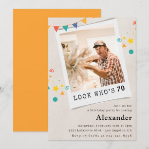 Cartes d'invitation drôles pour les 70 ans Hommes