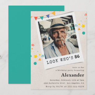 Cartes d'invitation drôles pour les 86 ans des hom