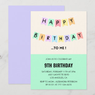 Cartes d'invitation drôles pour un 9ème anniversai