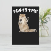 Cartes d'invitation drôles pour une fête de chat (Debout devant)